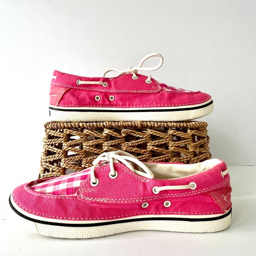 Crocs, Hover Boat Pink Gingham Check, Lace Ups, Size 9, Excellent - Picture 6 of 16